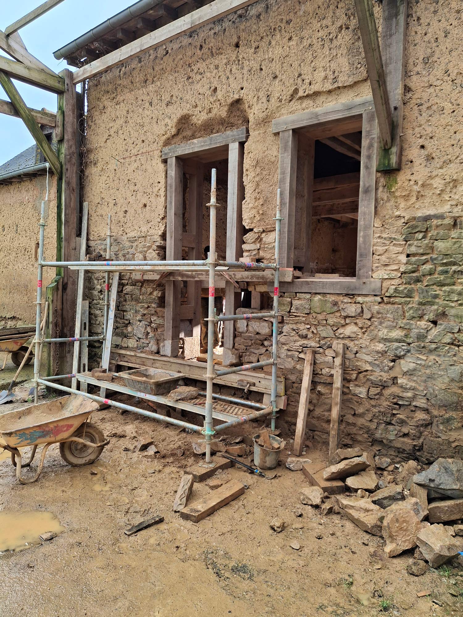 Chantier de rénovation complète d'une maison individuelle en Bretagne